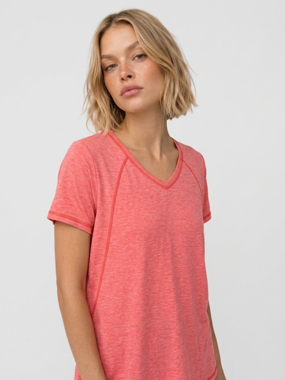 Xersion Women's 2X Essential Performance Tee Short-Sleeve Orange Active Top
